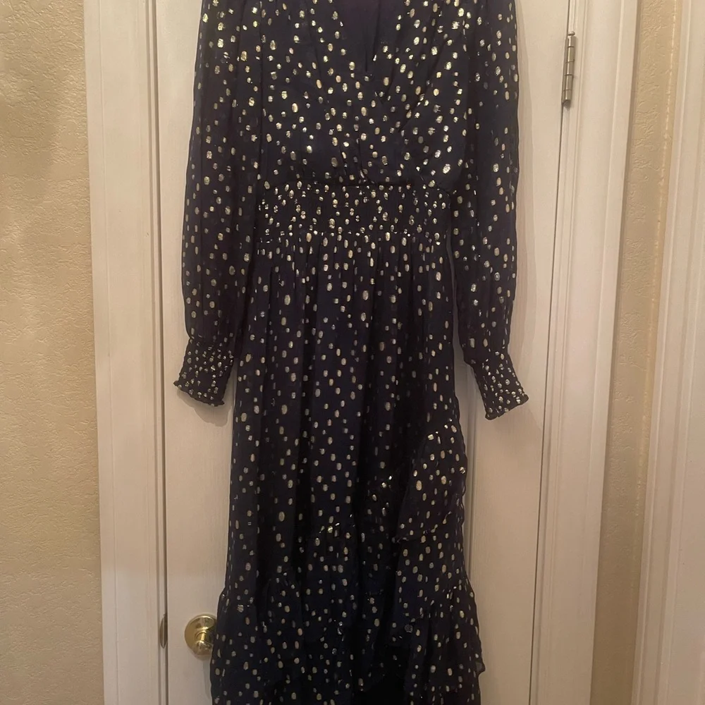 NEVER WORN Lilly Pulitzer Cristiana Midi Navy Blue Long Sleeve Dress - Picture 4 of 7